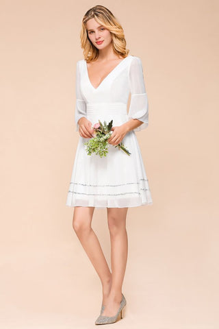 Chiffon Knee Length Simple Daily Casual Dress Beach Bridesmaid Dress