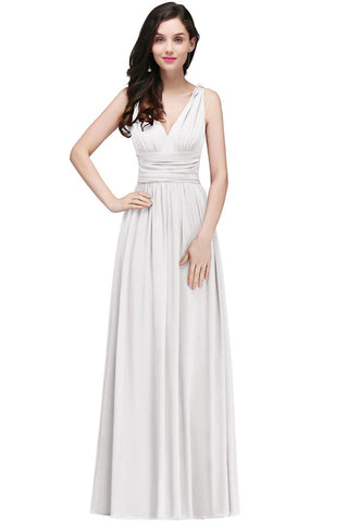 Chiffon V-Neck Floor-length A-line Evening Dresses