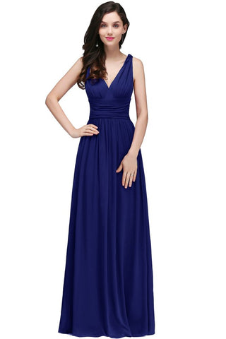 Chiffon V-Neck Floor-length A-line Evening Dresses