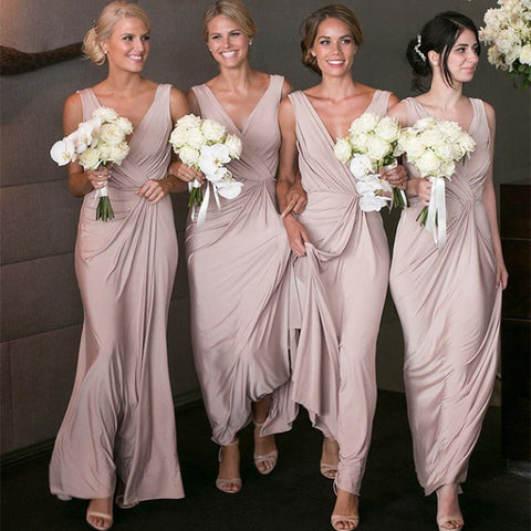 V-neck Sexy Bridesmaid Dresses Cheap Long Party Dress