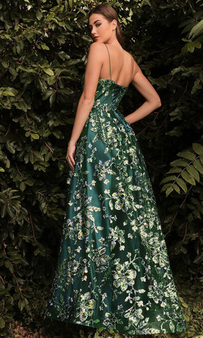 Floral Sequin Evening Dress