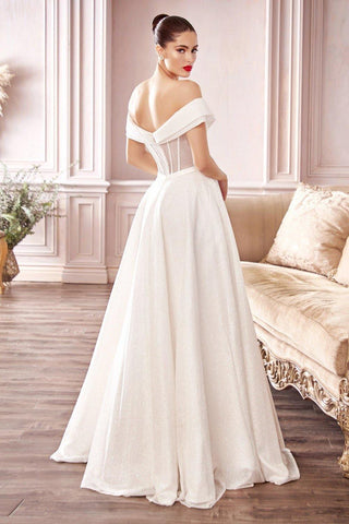 Glitter Long Plus Size Wedding Dress