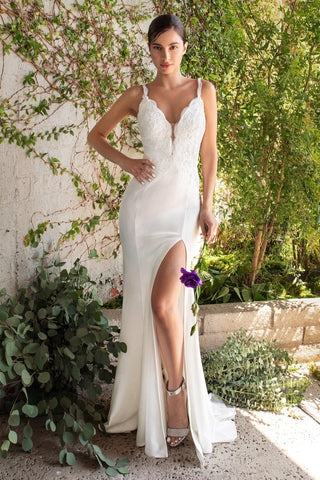 Formal White Long Bridal Dress