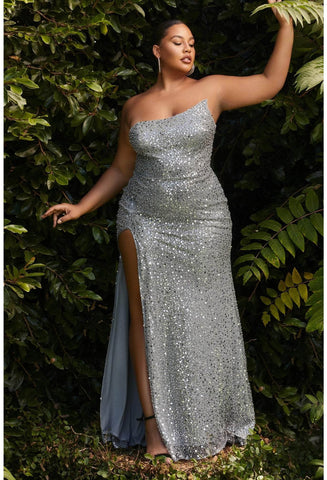 Sleeveless Plus size Sequin Gown