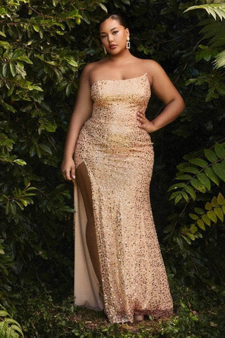 Sleeveless Plus size Sequin Gown