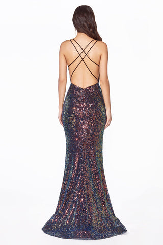 Long Formal Sleeveless Fitted Evening Prom Dress