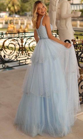 Sweetheart Tiered Evening Gown