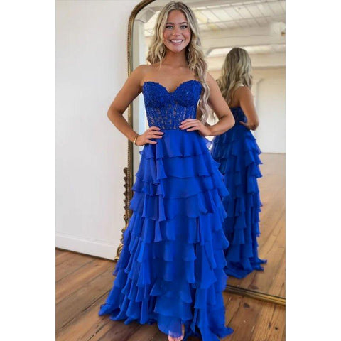 Vestido formal de fiesta de graduación con escote en A, fruncido, sin mangas y con escote en forma de corazón, de alta costura y ornamentado