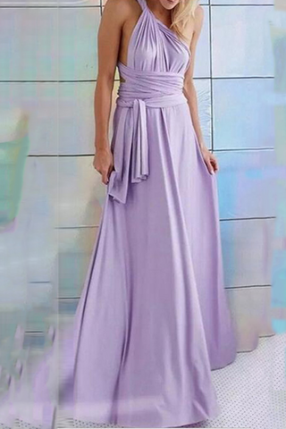 Elegante vestido de noche liso con espalda descubierta y tirantes (20 colores)