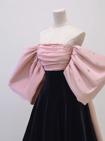 Robe de bal longue en satin de velours à épaules dénudées, modèle Y7611