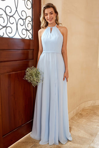 Long Chiffon Bridesmaid Dress with Slit
