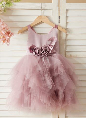Ball-Gown/Princess Tulle Knee-length Baby Girl Dress