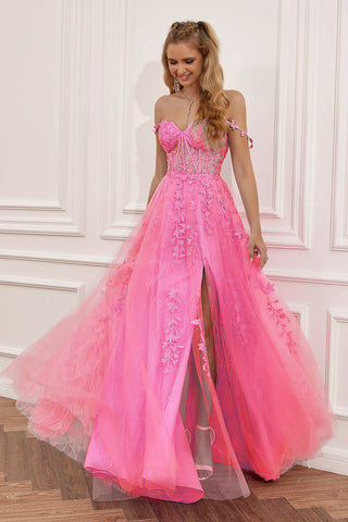 Off the Shoulder Prom Dress with Appliques