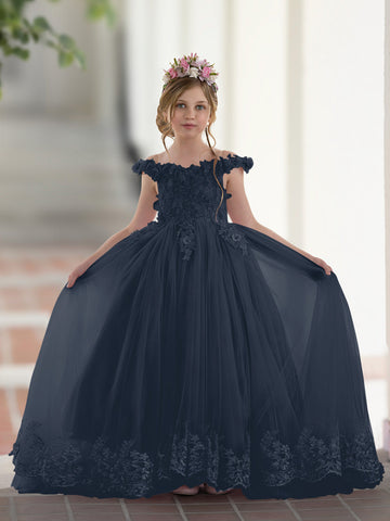 Ball-Gown/Princess Lace Sweep Train Pink Birthday Dress