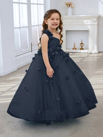 Ball-Gown/Princess Tulle Floor-length Flower Girl Dress