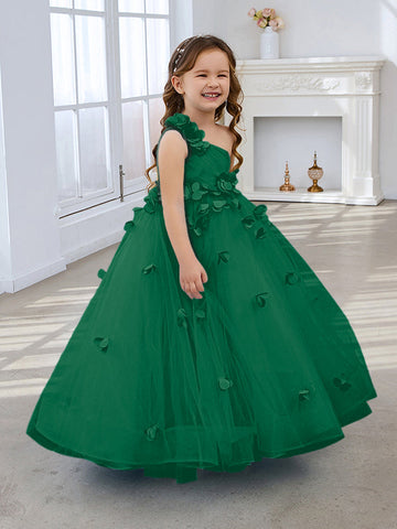 Ball-Gown/Princess Tulle Floor-length Flower Girl Dress