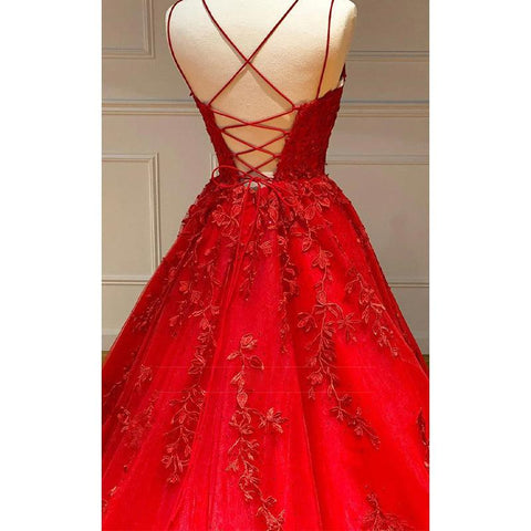 Robe de bal longue trapèze unique à bretelles croisées et décolleté plongeant en tulle bleu ciel