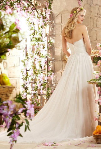Designer Strapless A-line Long Wedding Dress