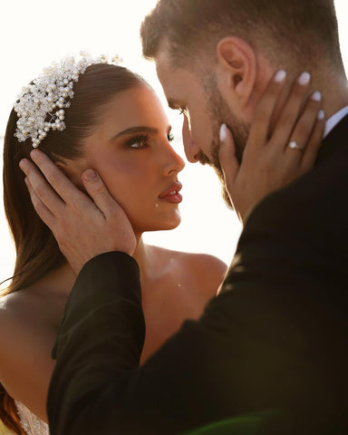 Designer Sweetheart Long A-line Glitter Lace Wedding Dress With Slit