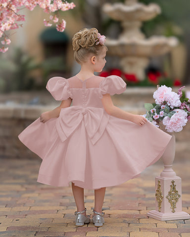 Ball-Gown/Princess Satin Knee-length Flower Girl Dress