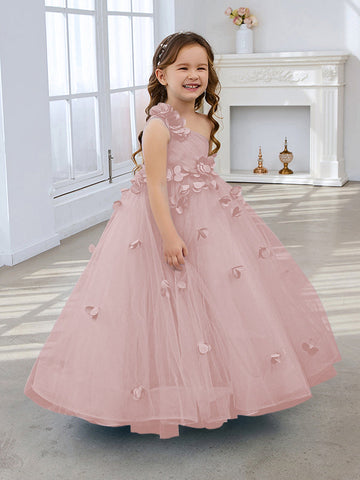 Ball-Gown/Princess Tulle Floor-length Flower Girl Dress