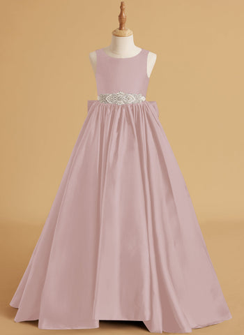 Ball-Gown/Princess Satin Sweep Train Flower Girl Dress