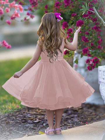 Ball-Gown/Princess Tulle Knee-length Flower Girl Dress