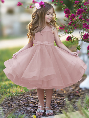 Ball-Gown/Princess Tulle Knee-length Flower Girl Dress