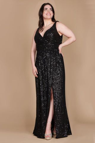 Plus Size Formal Dress Fully Sequin Gown