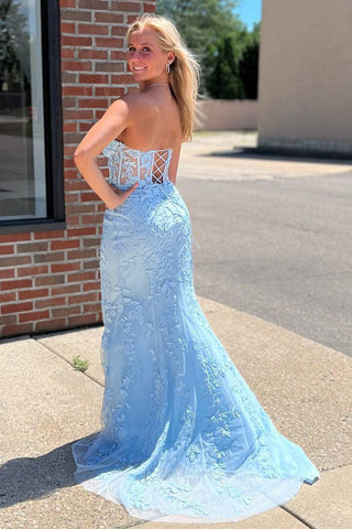 Strapless Prom Dress with Appliques