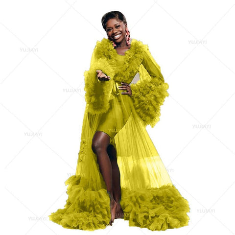 Bridal ball dress shooting fluffy tulle robe pregnant woman wedding party dress