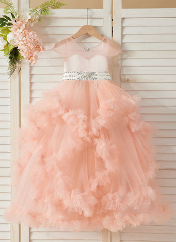 Ball-Gown/Princess Tulle Floor-length Flower Girl Dress