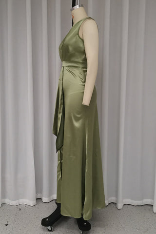 Vestidos de noche sexys con abertura, fruncidos y hombros caídos 