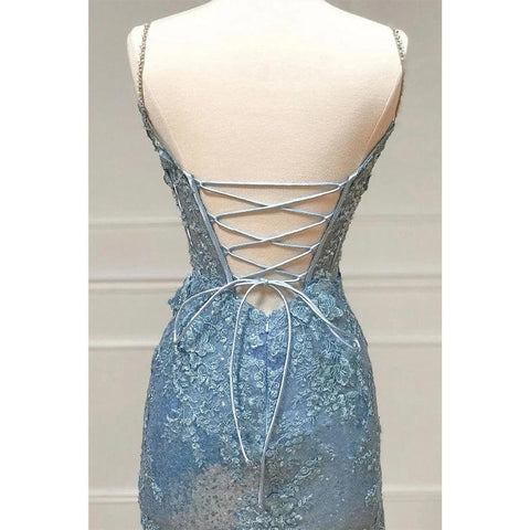 Vestido de fiesta largo con tirantes finos, lentejuelas y apliques con abertura