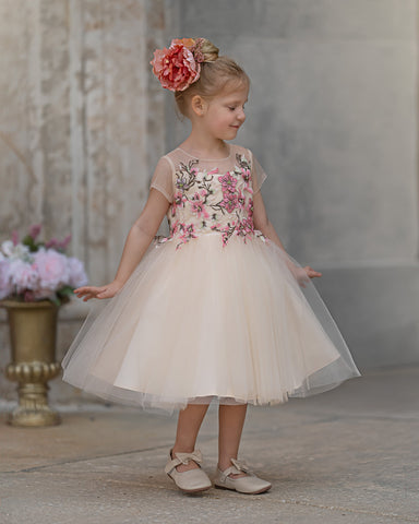 A-line Tulle Knee-length Flower Girl Dress