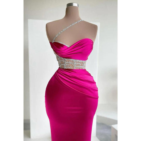 Robe de bal longue à plis et bretelles, fourreau/colonne, avec perles illusion, robe de concours