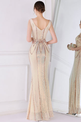 Sheath Sequins Prom Dress with Fringes