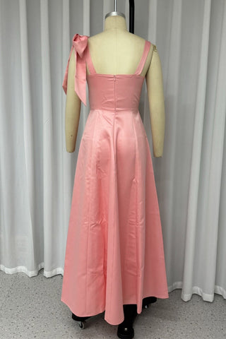 Robes de soirée sexy unies à lacets et col en U 