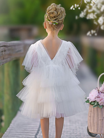 Enchanted Garden Fairy Elegant Tulle Toddler Flower Girl Dress