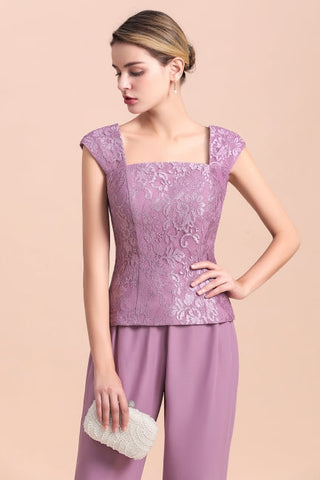 Elegant Cap-Sleeves Lace Chiffon Affordable Mother of Bride Online with Wrap