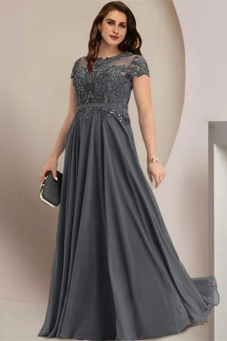 Elegant Plus Size A-line Cap Sleeves Bridesmaid Dresses Mother Of The Bride Dresses