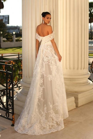 Elegant sweetheart capsleeves aline lace Wedding dresses