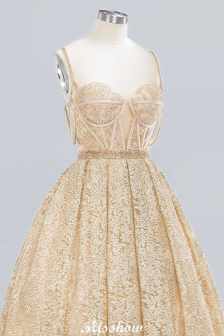 Elegant Tulle Lace Ball Gown Shaghetti Sweetheart Sleevless Wedding Dress