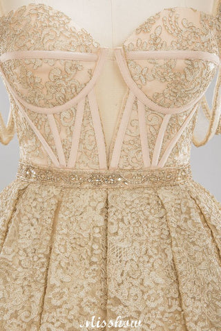 Elegant Tulle Lace Ball Gown Shaghetti Sweetheart Sleevless Wedding Dress