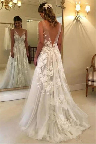 Elegant wedding dresses white lace wedding dresses