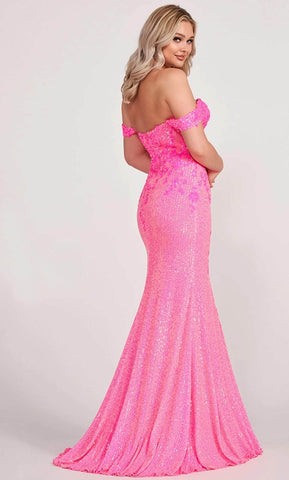 Embroidered Off shoulder Evening Dress