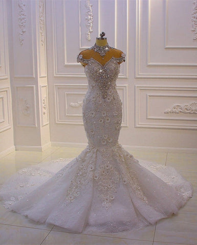 Extravagant wedding dresses mermaid | Wedding dress with lace