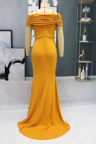 Elegant Off-the-Shoulder Mermaid Evening Dress Long Slit Online
