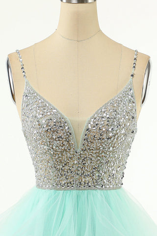 Vestido corto de fiesta con cuentas