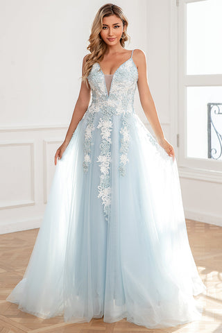 Light Appliques Tulle Prom Dress